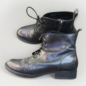 Born Black Leather Moto Boots